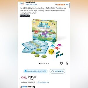 Lily Pad Letter Hop Game - Green